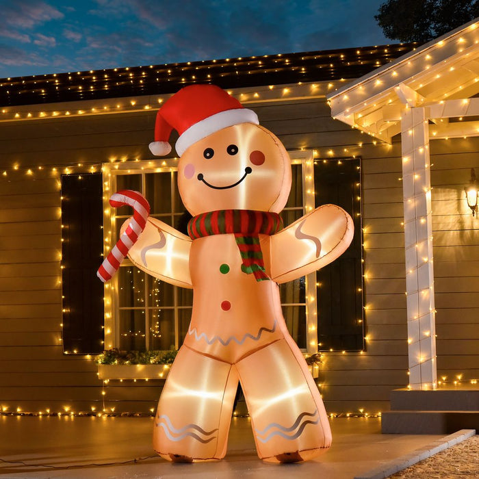 8ft Christmas Inflatable Gingerbread Man Lighted Indoor Outdoor