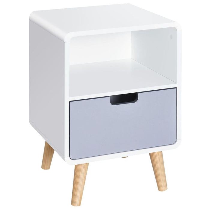 Scandi Nordic Style Bedside Table With Drawer: Classic, Sturdy, Extra Storage - Perfect for any Bedroom!