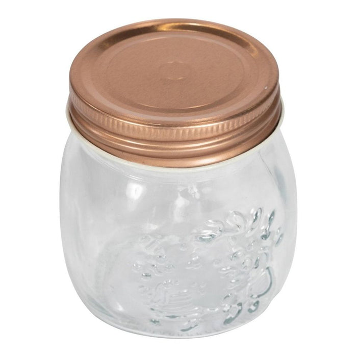 Kitchen Glass Storage Jar With Copper Lid - Small