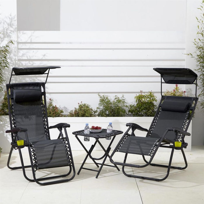 Premium Zero Gravity Garden Chairs & Table - Adjustable, Folding, Comfortable, Durable & Stylish Furniture Set