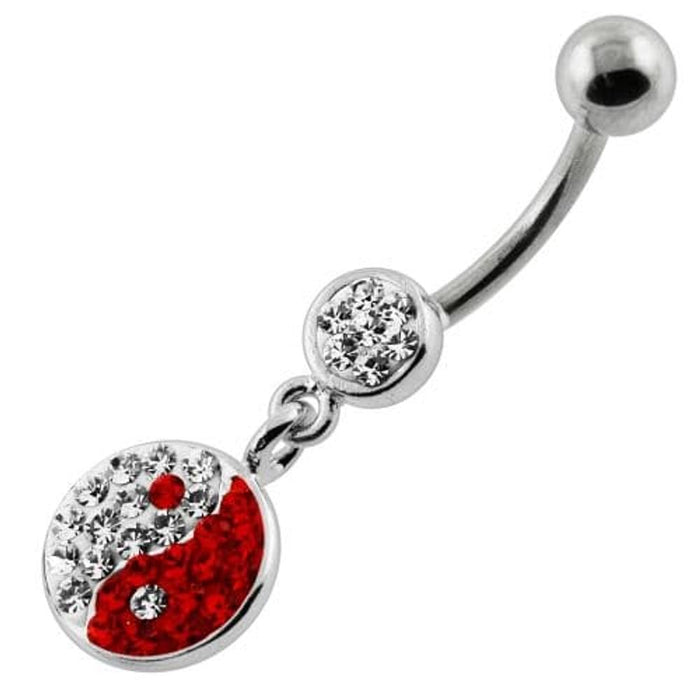 Multi Jeweled Ying Yang Navel Belly Piercing