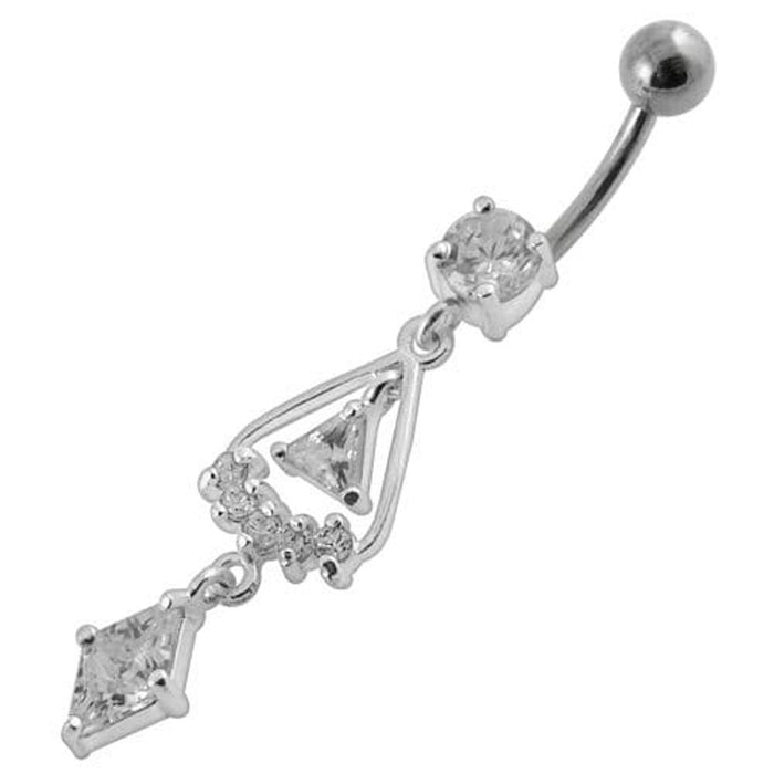 triangled Jewel Fancy Dangling Belly Ring