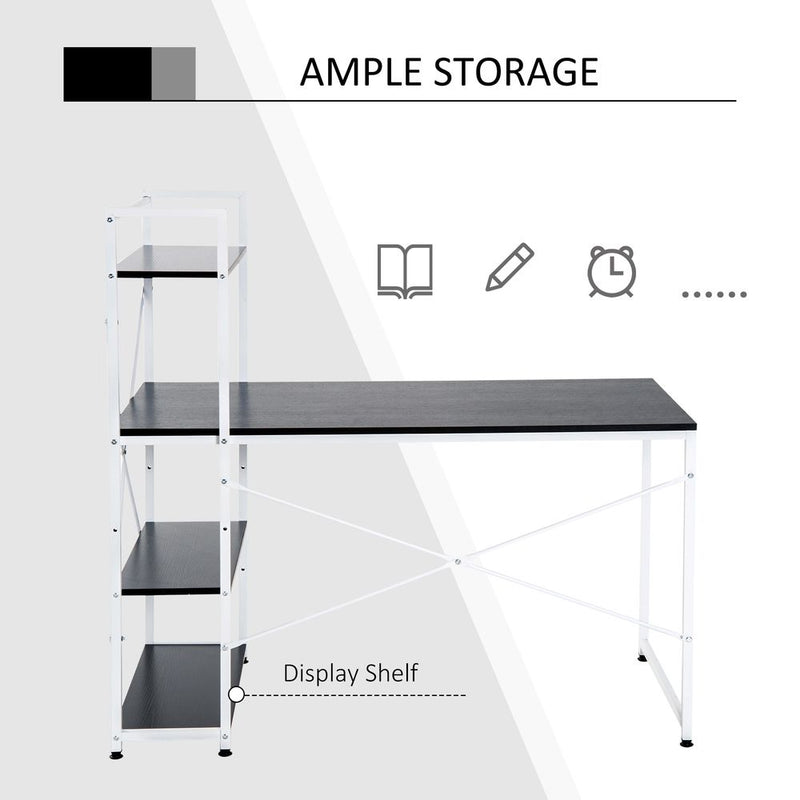 Computer Workstation Metal Frame-White/ Black Colour
