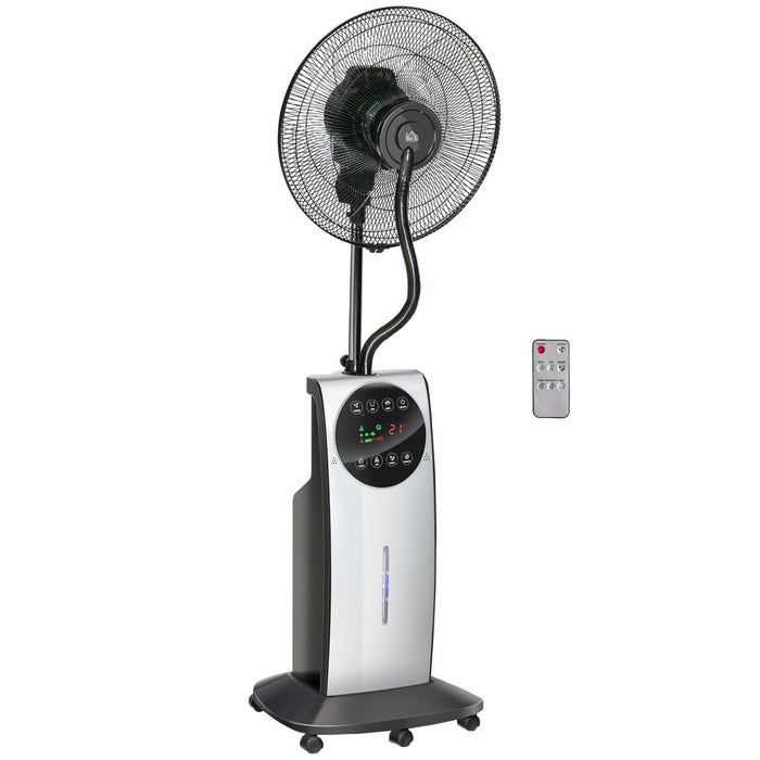 MistSpray Standing Fan, 3.1L Water Tank, Auto Humidity, Black - Top Quality!