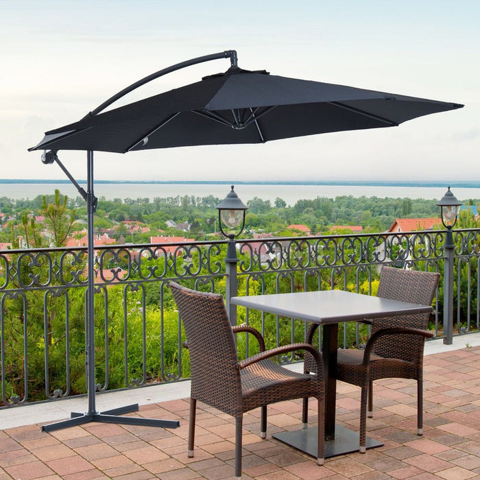 Stylish 3m Garden Parasol Sun Shade Hanging Rattan Set – High Quality, Perfect for Patio & Pool