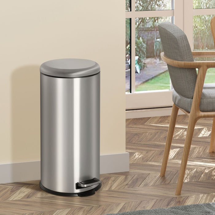 Premium 30L Pedal Bin - Durable Stainless Steel - Fingerprint Resistant - Hygienic - Easy to Empty