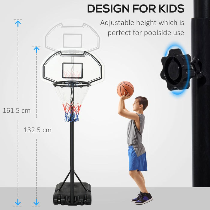 Basketball Stand: Adjustable Height, Pool-Side, Professional Quality, HOMCOM