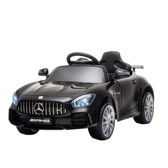 HOMCOM Mercedes Benz AMG GTR Licensed 12V Kids Electric Ride On Car with Parental Remote Control Music Lights MP3 Suspension Wheels for 3-5 Years Old Black