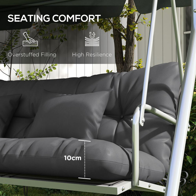 Premium Outdoor Cushion Set - 4 Pieces - Charcoal Grey - High Quality - Water Resistant - Easy to Clean