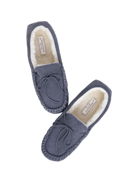 Premium Sheepskin Suede Moccasin Slippers - Non-Slip Rubber Sole - Multiple Sizes - Nordvek