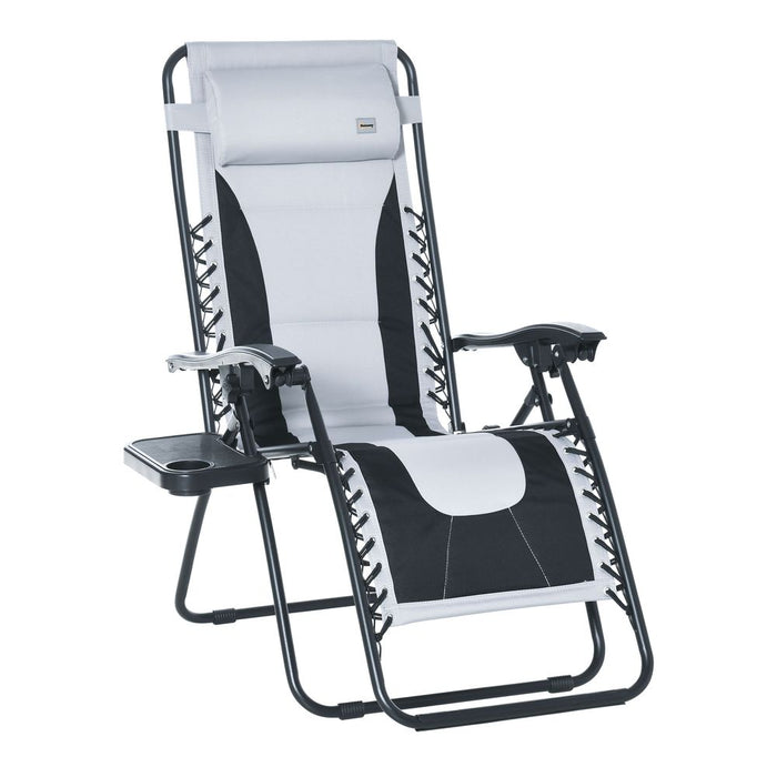 Ultimate Comfort Zero Gravity Recliner, Foldable & Adjustable, Light Grey