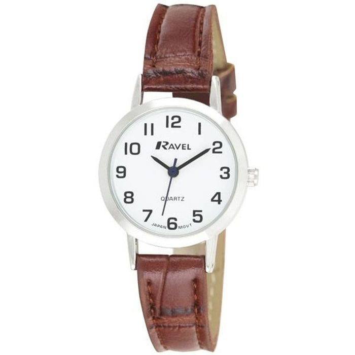 High-Quality Ravel Ladies Classic Strap Watch | Brown/Silver | R0102.12.2A