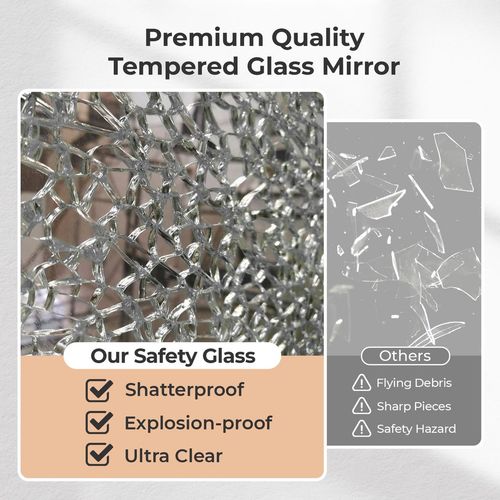 FCH White  LED Mirror Cabinet (20*28 inches),1 Door, 4 Shelves, with Time & Temperature Display, Three-color Lighting, Adjustable Brightness, Power-off Memory