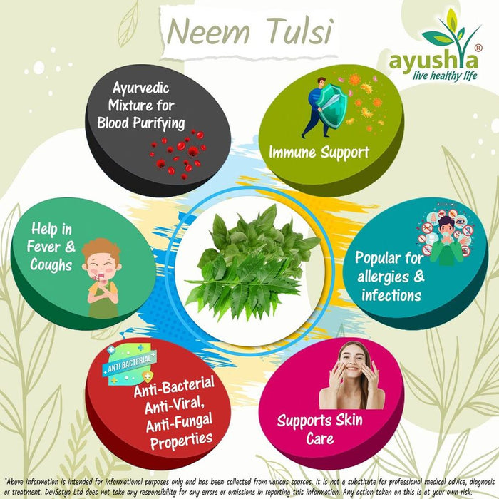 Pure Neem Tulsi Capsules- Traditional, Sacred, Top Quality | Holy Basil, Ayurveda