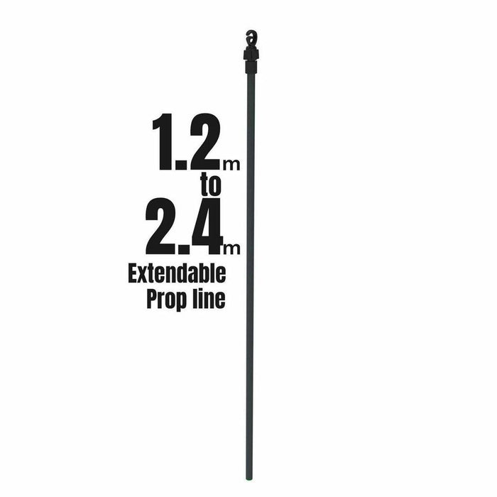 Premium Extendable Clothes Line Prop - Twist Lock, 8ft (2.4m) - Tubular Steel Construction