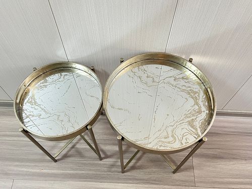 43/53CM SET 2 ROUND TABLES