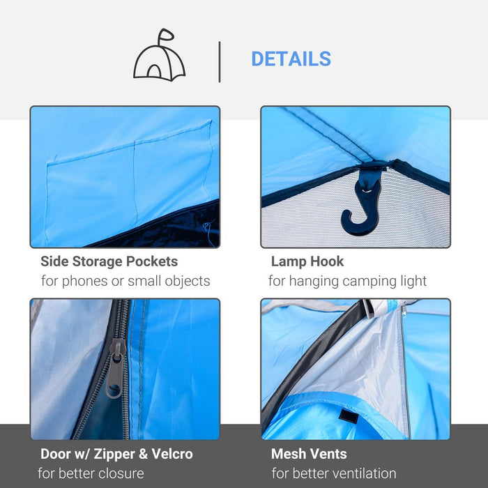 Outsunny 3-Man Camping Tent - 2 Rooms, Porch, Vents, Rainfly, Weather-Resistant