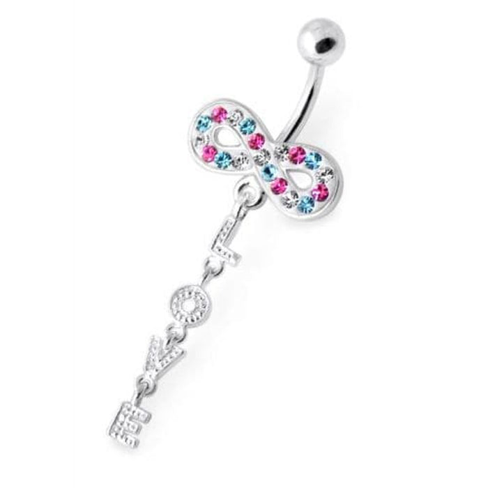 Infinity Love Jeweled Navel Belly Ring