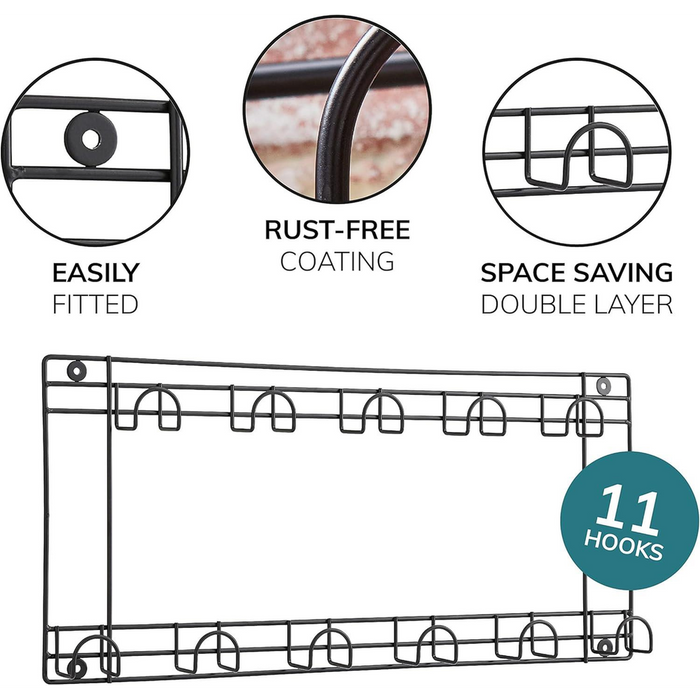 Premium 11 Hook Two-Tier Tool Holder - Organize Your Tools in Style