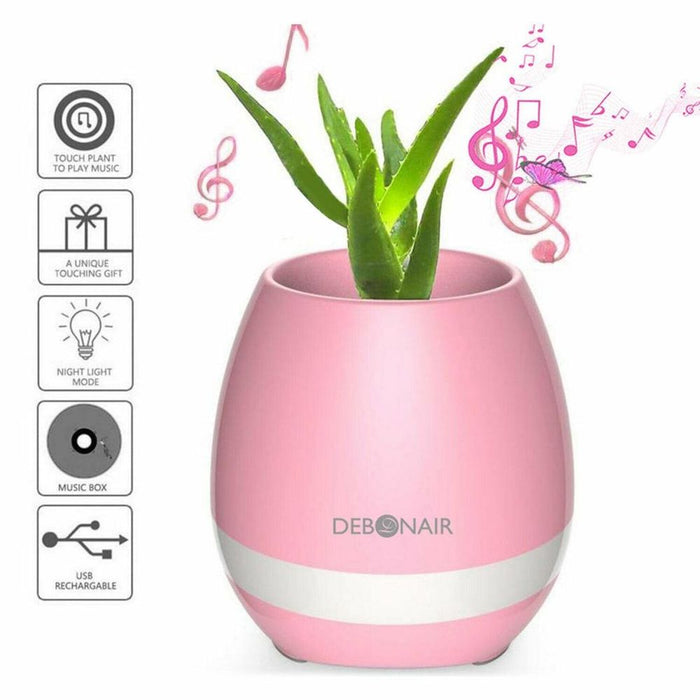 Debonair Music Flower Pot Bluetooth Speaker - Perfect for Bedroom, Office & Living Room - High-Quality [Pink]