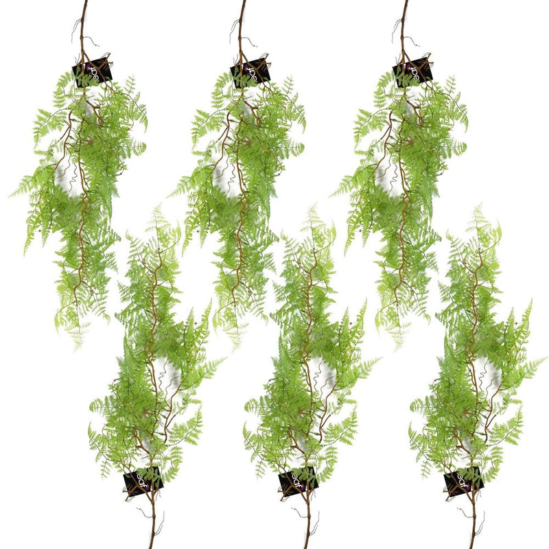 6-Pack 100cm Artificial Hanging Maidenhair Fern - Light Green