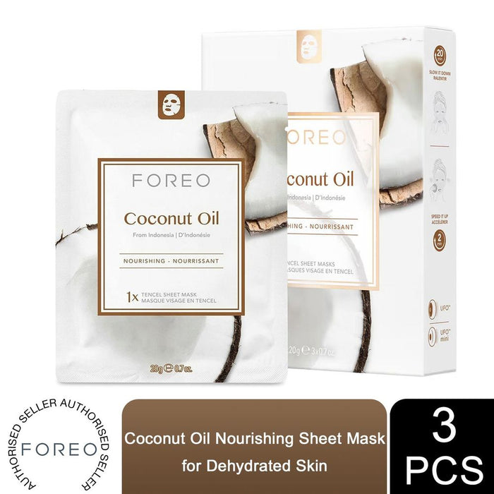 FOREO Coconut Oil Sheet Mask - Moisture-Boosting Farm To Face, 3 Pcs