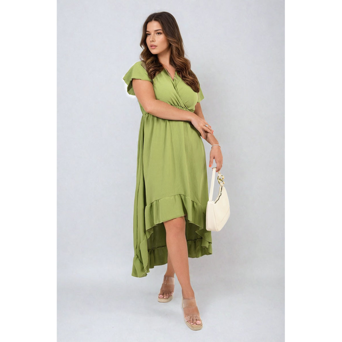 Catalina High Low Ruffle Hem Maxi Dress