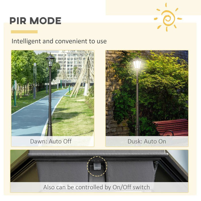 Outdoor LED Solar Lamp Post Light | 2.4m Garden Path Lighting | Antique Style & Energy Efficient