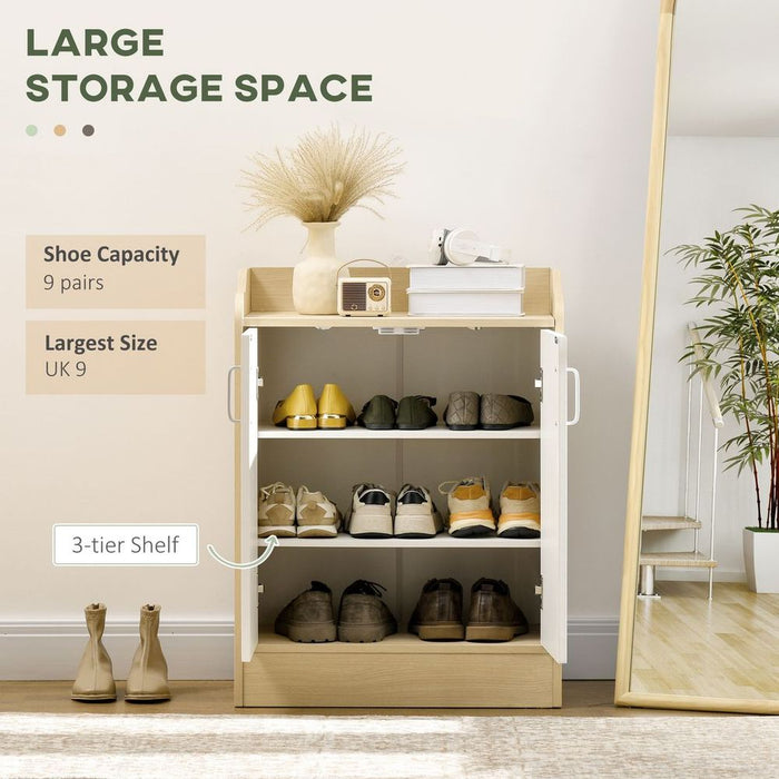 Premium Shoe Cabinet 2 Door Storage - 3 Shelves, Holds 9 Pairs - Sturdy, Space-saving Design - Easy Assembly - Perfect for Any Room