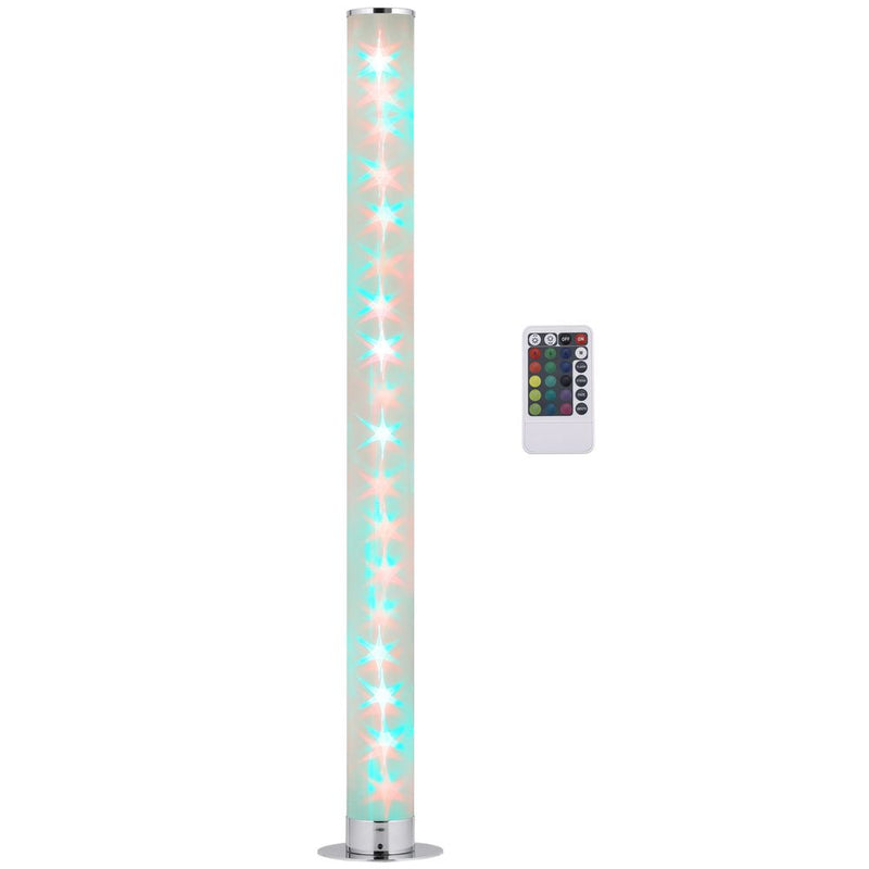 HOMCOM RGB Floor Lamp, Dimmable Corner Lamp with Remote Control & 16 Colours Effects, LED Modern Mood Lighting for Living Room Bedroom Gaming Room, Max Power 5W