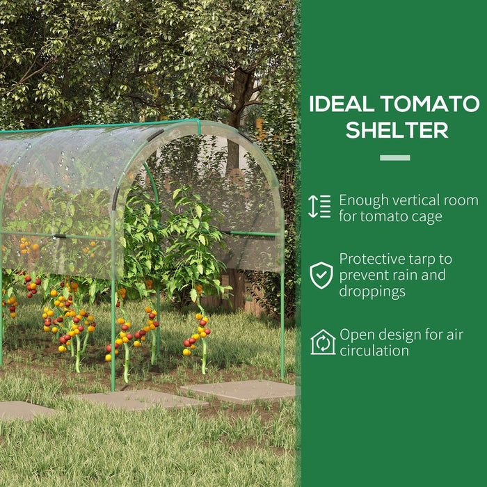 Outsunny Tomato Greenhouse with Top Tap, Pointed Bottom and Guy Ropes, Clear