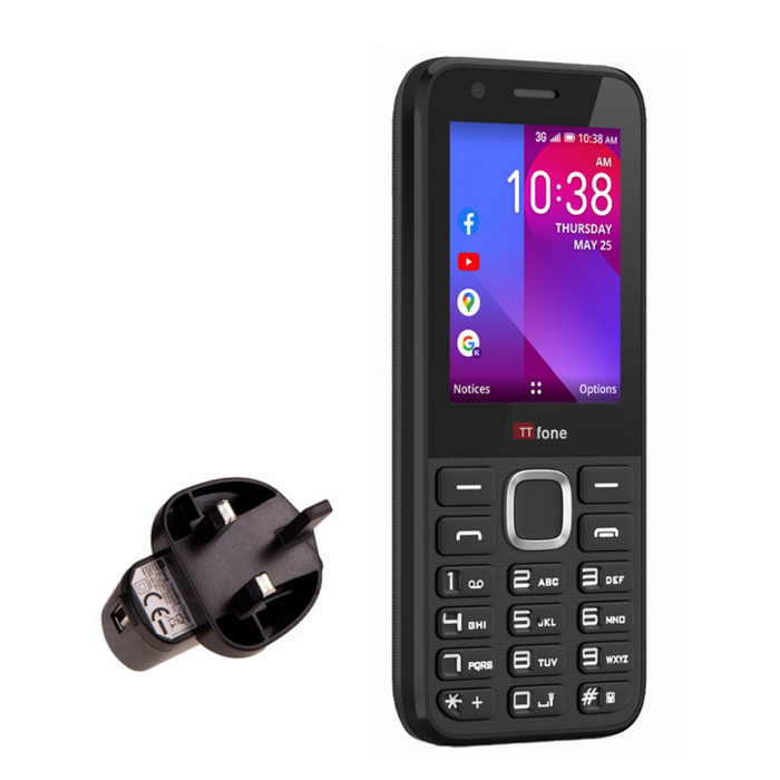 TTfone TT240 Easy-to-use Mobile Phone + Charger & O2 Pay As You Go Sim Card - Best Quality!