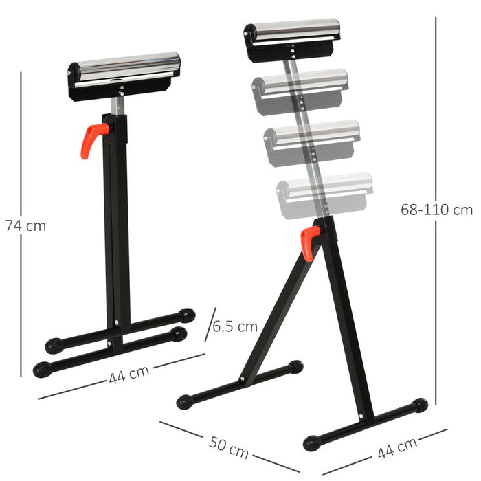 Woodworking Roller Stand | Adjustable Support for Wood Work | HOMCOM