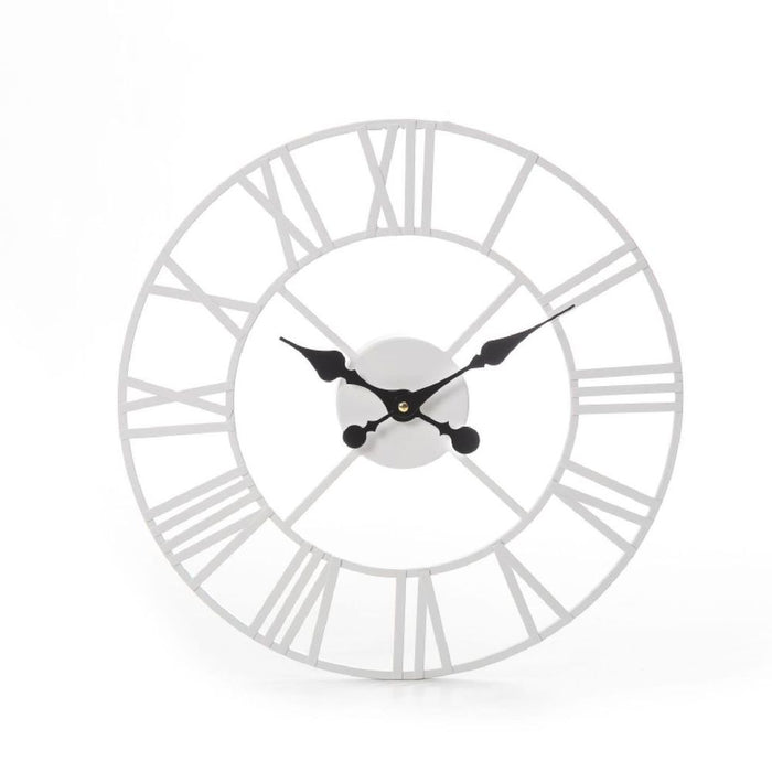 Stunning 60CM Roman Metal Clock - Classic White Design - High-Quality - Perfect for any Room Setting - Long-Lasting Battery - Indoor/Outdoor Use