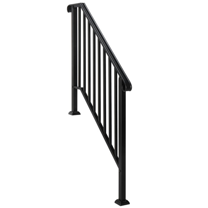 Artisasset Matte Black Outdoor 3 Level Iron Handrail