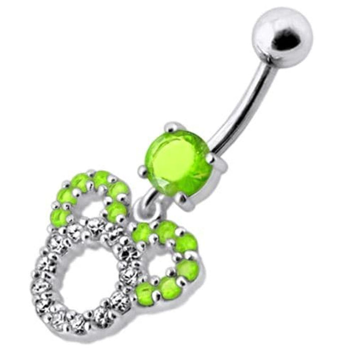 Fancy  Silver Dangling Belly Navel Ring