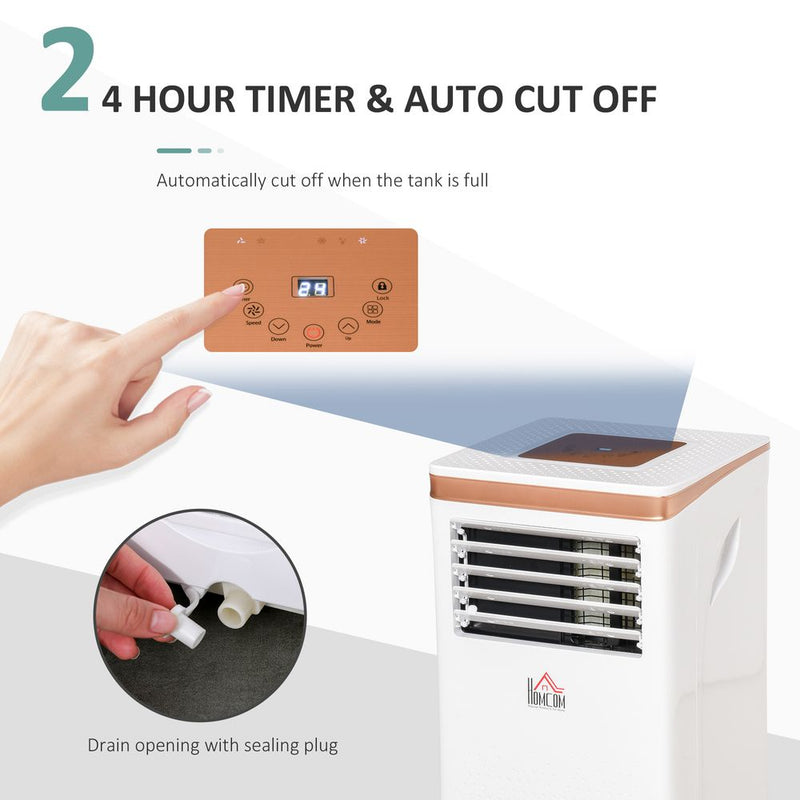 7000 BTU Portable Air Conditioner 4 Modes LED Display Timer Home Office