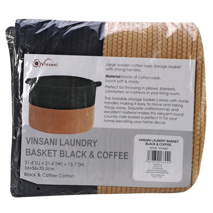 VINSANI LAUNDRY BASKET BLACK & COFFEE 1010287