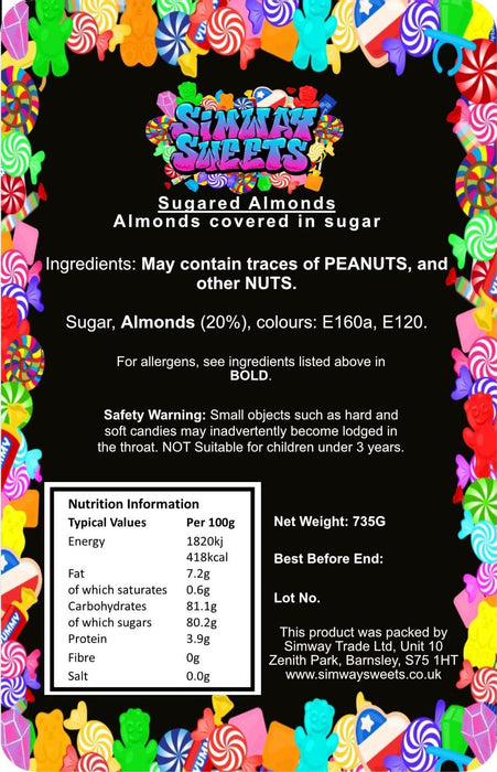 Sugared Almonds Retro Sweets Gift Jar