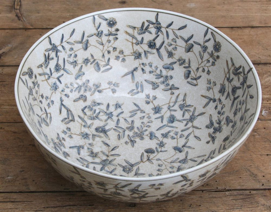 Crackled Grey & White Ceramic Bowl