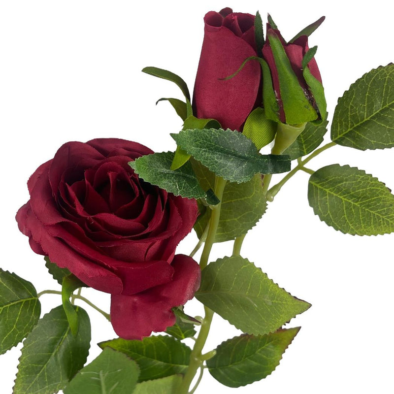Pack of 6 x 60cm Artificial Red Rose Flower