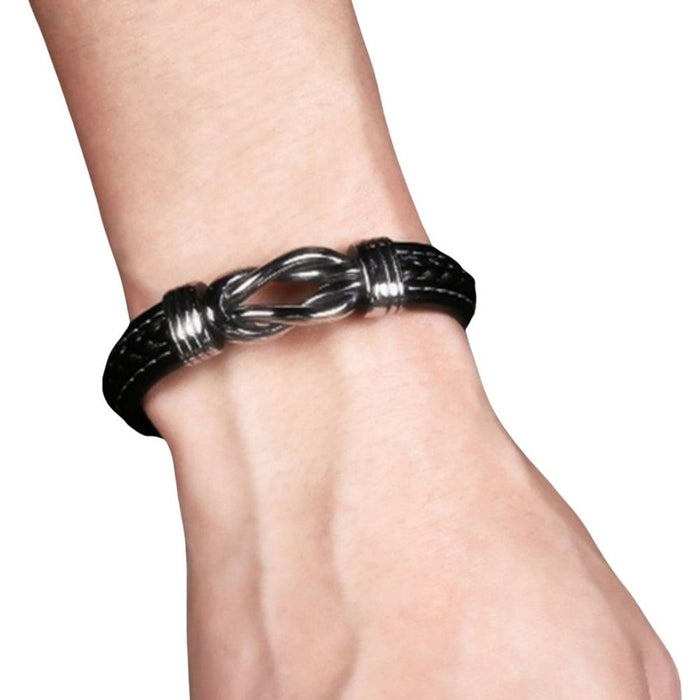 Men's Leather Infinity Bracelet | Birthday Christmas or Valentines Day Gift