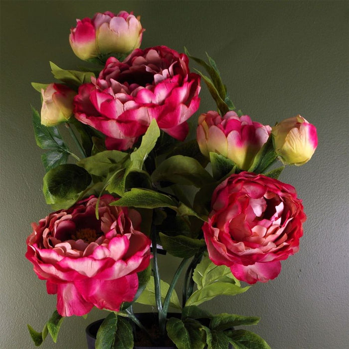 Premium Quality Artificial Pink Peony Flowering Plant - Lifelike & Elegant Indoor Décor