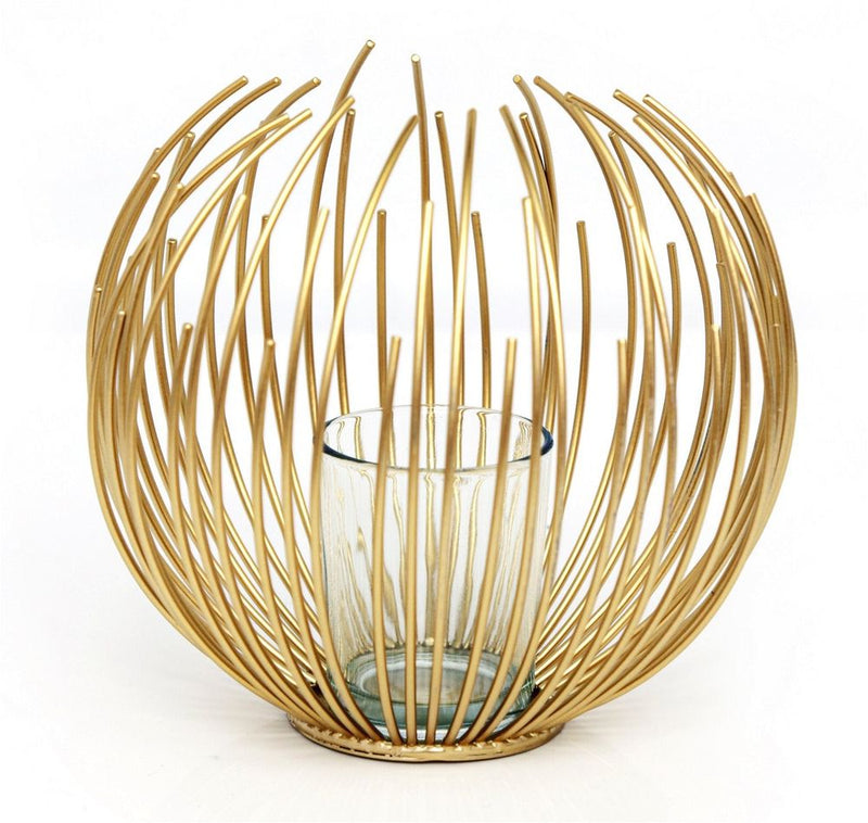 Premium Gold Wire Candle Holder - High-Quality & Stylish Design - Perfect Gift - 16cm