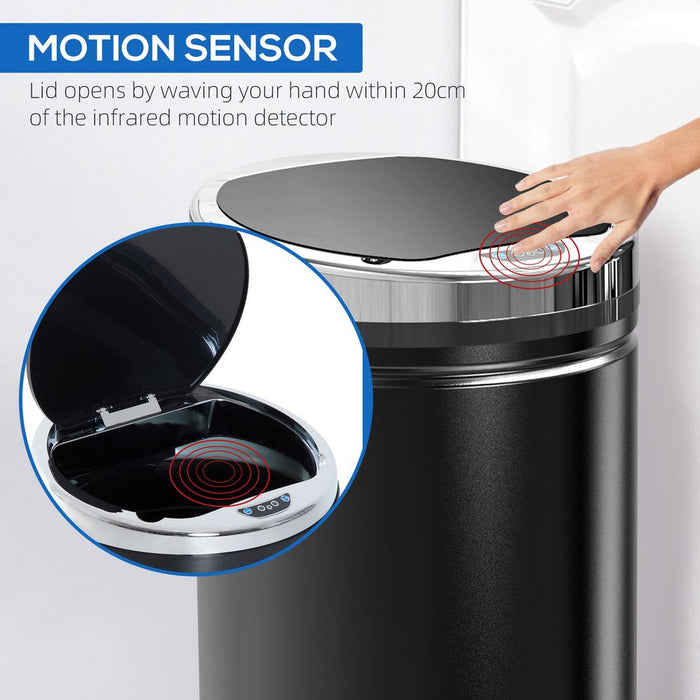 42L Sensor Trash Can W/ Bucket-Black