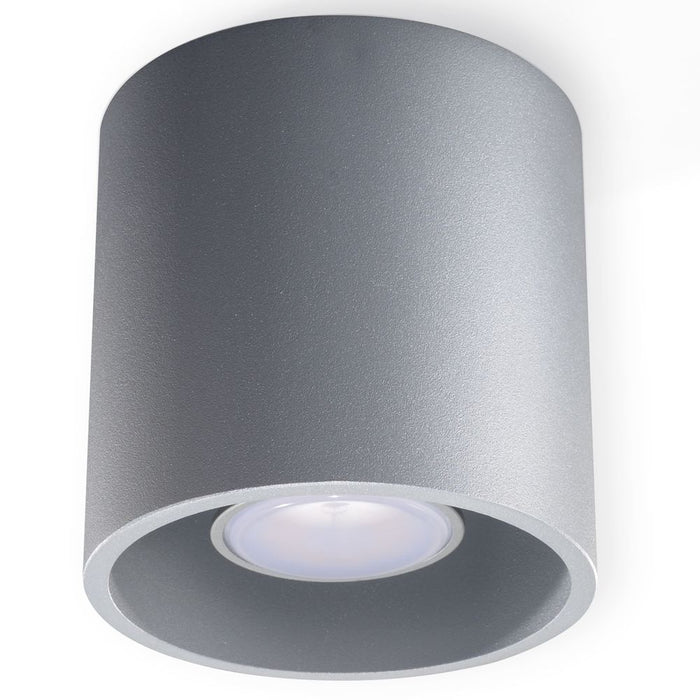 Orbis 1 Grey Round Ceiling Lamp - Modern Loft Design LED GU10