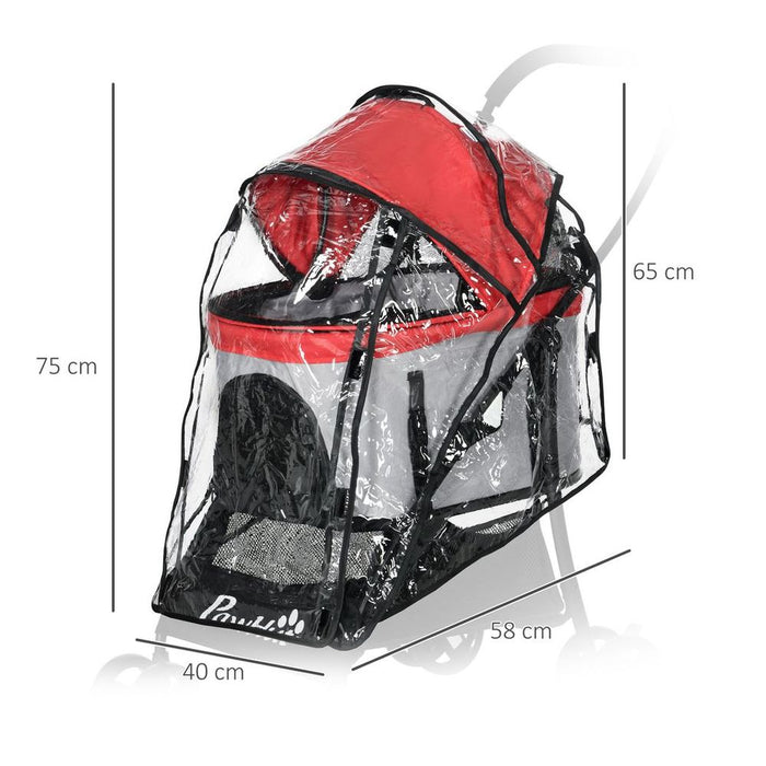 Premium Waterproof Dog Pram Rain Cover - Front & Rear Entry - High Quality