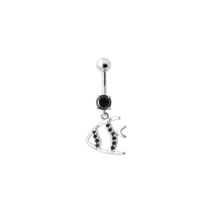 Jeweled Fish Dangling Navel Ring