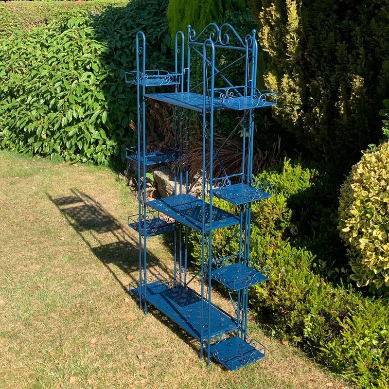Premium 150CM Blue Metal Shelf Unit - Easy Assembly, Plant Stand - Powder Coated