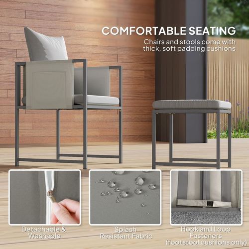 Outsunny 8 Seater Garden Dining Set, Cube Garden Furniture with Cushions